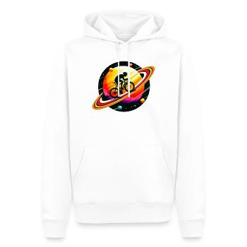 Radfahrer auf dem Saturn - Männer Premium Bio Hoodie - Weiß - Vorne - Nico (187cm)