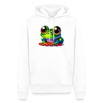 Grenouille - Sweat à capuche Premium bio Homme - blanc - Devant - Nico (187cm)