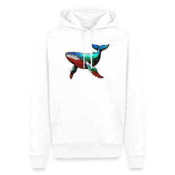 Baleine - Sweat à capuche Premium bio Homme - blanc - Devant - Nico (187cm)