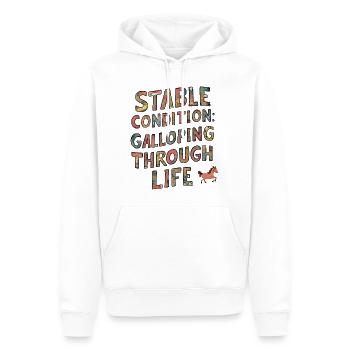 Stable condition: Galloping through life - Männer Premium Bio Hoodie - Weiß - Vorne - Nico (187cm)