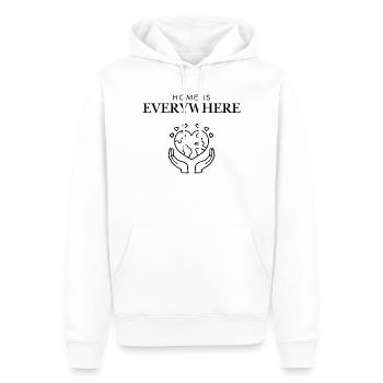 Home_Is_Everywhere_icon_black - Männer Premium Bio Hoodie - Weiß - Vorne - Nico (187cm)