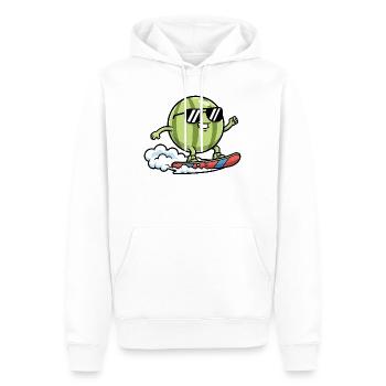 Wassermelone Surft Cartoon Cool Sommer Vibes - Männer Premium Bio Hoodie - Weiß - Vorne - Nico (187cm)
