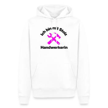 FIÈREMENT UNE ARTISANE ! VAISSEAUX MOTORISÉS FÉMININS - Sweat à capuche Premium bio Homme - blanc - Devant - Nico (187cm)
