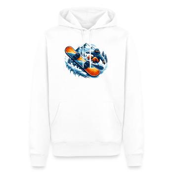Snowboarder in Action – Winter Sport Design - Männer Premium Bio Hoodie - Weiß - Vorne - Nico (187cm)