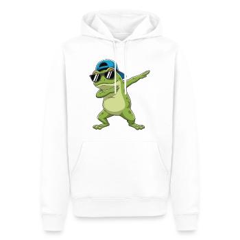 Cool Dabbing Frog Sonnenbrillen-Cartoon-Kunst - Männer Premium Bio Hoodie - Weiß - Vorne - Nico (187cm)