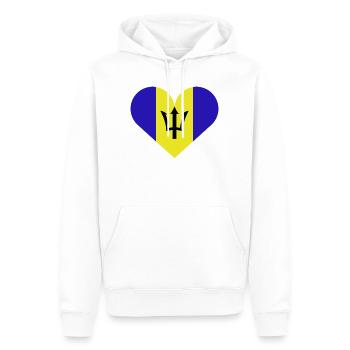 Drapeau de la Barbade avec cœur - Sweat à capuche Premium bio Homme - blanc - Devant - Nico (187cm)