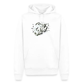 Restez en liberté - Sweat à capuche Premium bio Homme - blanc - Devant - Nico (187cm)