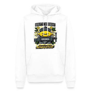 Squeezed to the net - Men’s Premium Organic Hoodie - white - Front - Nico (187cm)