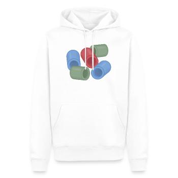 Capsules de couleur abstraites perles de repassage - Sweat à capuche Premium bio Homme - blanc - Devant - Nico (187cm)