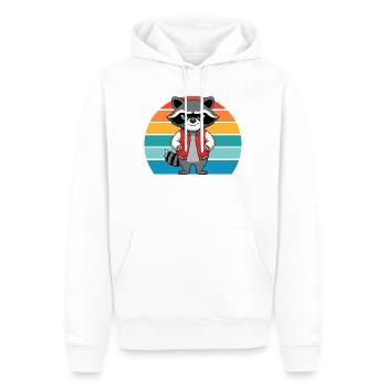 Raton laveur rétro coquin pour les amateurs de ratons laveurs - Sweat à capuche Premium bio Homme - blanc - Devant - Nico (187cm)