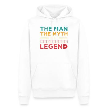 Crossword Legend The Man Myth Design - Männer Premium Bio Hoodie - Weiß - Vorne - Nico (187cm)