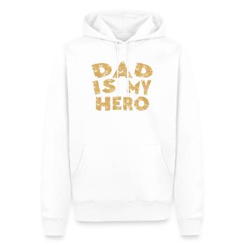 Papa est mon héros - Sweat à capuche Premium bio Homme - blanc - Devant - Nico (187cm)