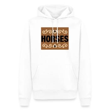 Lettrage des chevaux Retro Riding - Sweat à capuche Premium bio Homme - blanc - Devant - Nico (187cm)