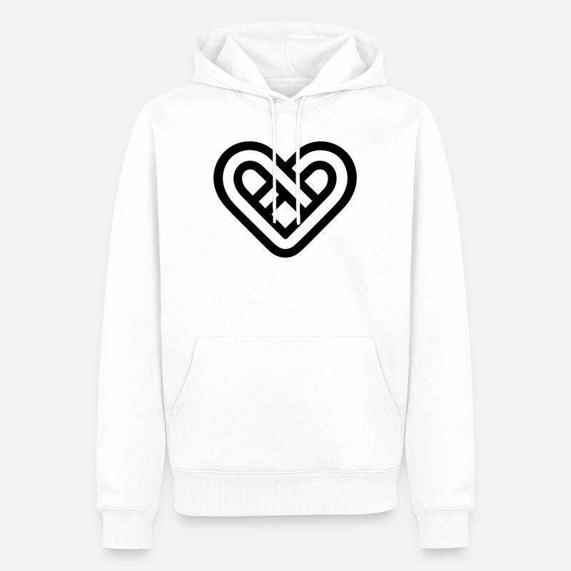 cœur infini - Sweat à capuche Premium bio Homme - blanc