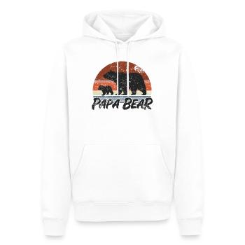 Papa Bear - Vater Vatertag Geschenk - Männer Premium Bio Hoodie - Weiß - Vorne - Nico (187cm)