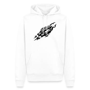 Symbole d’échappement Kmh - Sweat à capuche Premium bio Homme - blanc - Devant - Nico (187cm)