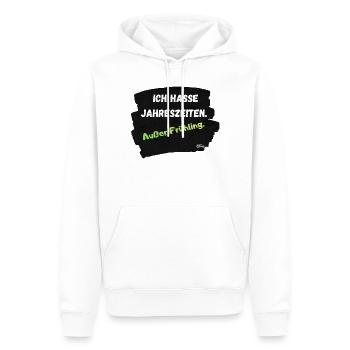 Ich hasse Jahreszeiten Außer Frühling - Männer Premium Bio Hoodie - Weiß - Vorne - Nico (187cm)