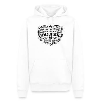 La vie de maman  - Sweat à capuche Premium bio Homme - blanc - Devant - Nico (187cm)