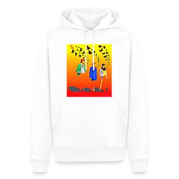Kongolesische Pioniere und fliegende Schmetterlinge - Männer Premium Bio Hoodie - Weiß - Vorne - Nico (187cm)