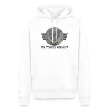 The staffies regiment - 133 - Men’s Premium Organic Hoodie - white - Front - Nico (187cm)