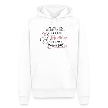 Mama mit Herz – Beste Mama - Männer Premium Bio Hoodie - Weiß - Vorne - Nico (187cm)