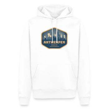 Antwerpen Belgie Vintage Badge - Männer Premium Bio Hoodie - Weiß - Vorne - Nico (187cm)