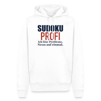 Sudoku Profi – Ich löse Probleme - Männer Premium Bio Hoodie - Weiß - Vorne - Nico (187cm)