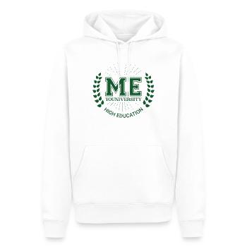 Me Youniversity - Sweat à capuche Premium bio Homme - blanc - Devant - Nico (187cm)