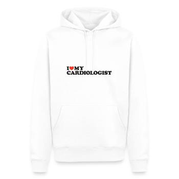 J’adore ma chemise cardiologue coeur - Sweat à capuche Premium bio Homme - blanc - Devant - Nico (187cm)