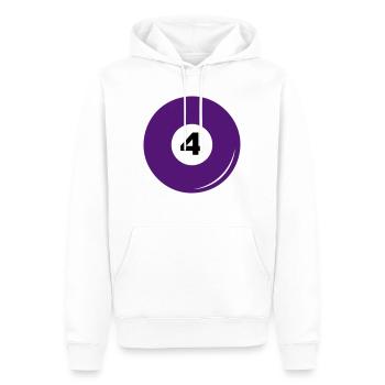 Numéro de boule de billard 4 - Sweat à capuche Premium bio Homme - blanc - Devant - Nico (187cm)