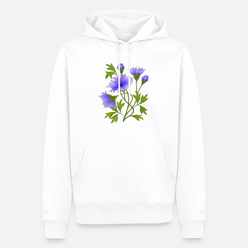 Blumen - Männer Premium Bio Hoodie - Weiß