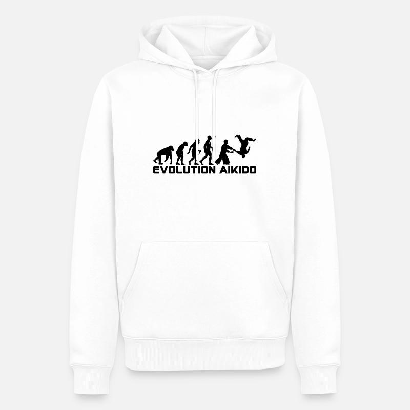 EVOLUTION AIKIDO - Sweat à capuche Premium bio Homme - blanc