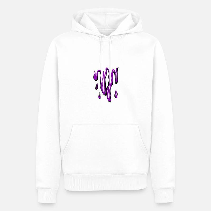 Dripping Purple Design - Sweat à capuche Premium bio Homme - blanc