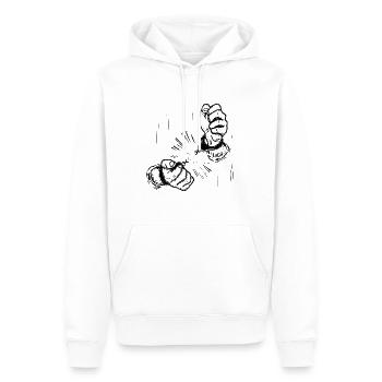 liberté - Sweat à capuche Premium bio Homme - blanc - Devant - Nico (187cm)
