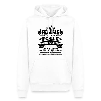 Collègue femme, meilleurs collègues du monde - Sweat à capuche Premium bio Homme - blanc - Devant - Nico (187cm)
