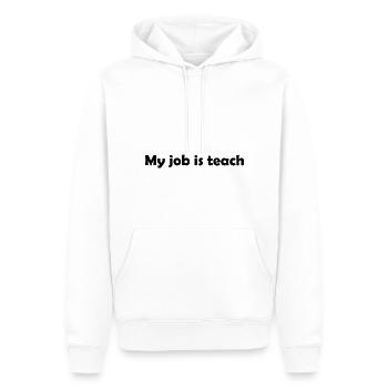 Mein Job ist es, zu unterrichten - Männer Premium Bio Hoodie - Weiß - Vorne - Nico (187cm)