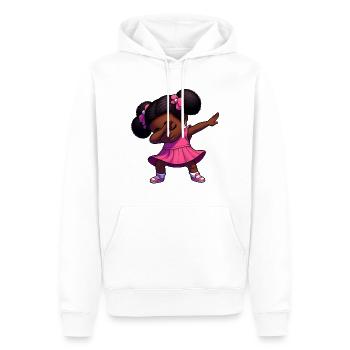 Drôle Mignonne Fille Noire Dabbing - Sweat à capuche Premium bio Homme - blanc - Devant - Nico (187cm)