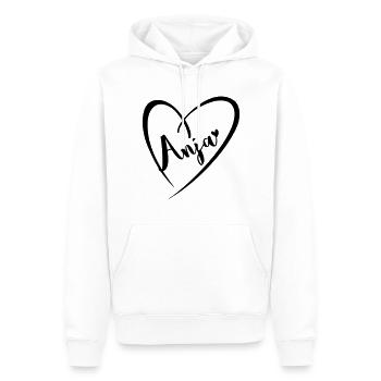 Anja Name Vorname im Herzrahmen - Männer Premium Bio Hoodie - Weiß - Vorne - Nico (187cm)