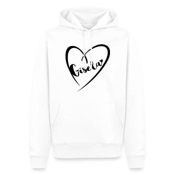Gisela Name Vorname im Herzrahmen - Männer Premium Bio Hoodie - Weiß - Vorne - Nico (187cm)