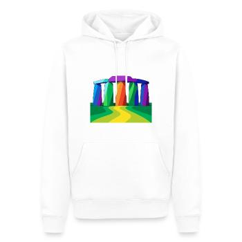 Stonehenge - Männer Premium Bio Hoodie - Weiß - Vorne - Nico (187cm)