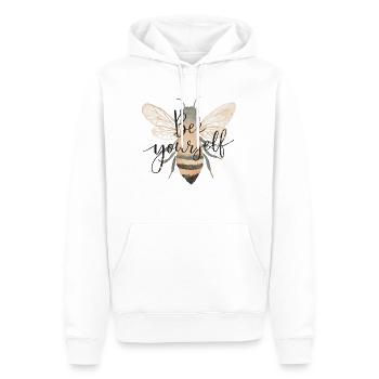 Bee Yourself - Männer Premium Bio Hoodie - Weiß - Vorne - Nico (187cm)