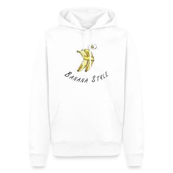 Style banane - Sweat à capuche Premium bio Homme - blanc - Devant - Nico (187cm)