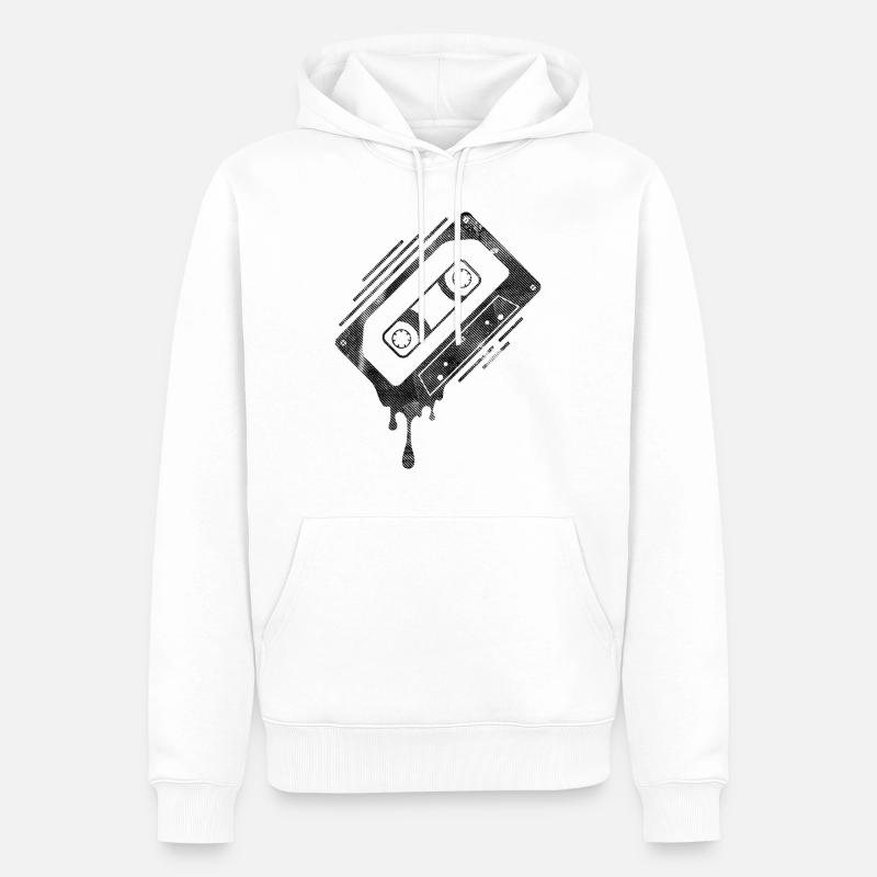 Cassette dégoulinante - Sweat à capuche Premium bio Homme - blanc