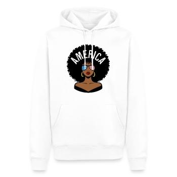 Amerika Afro - Männer Premium Bio Hoodie - Weiß - Vorne - Nico (187cm)