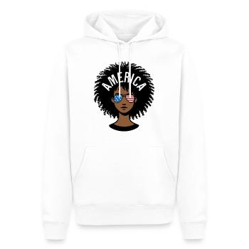 Amerika Afro - Männer Premium Bio Hoodie - Weiß - Vorne - Nico (187cm)
