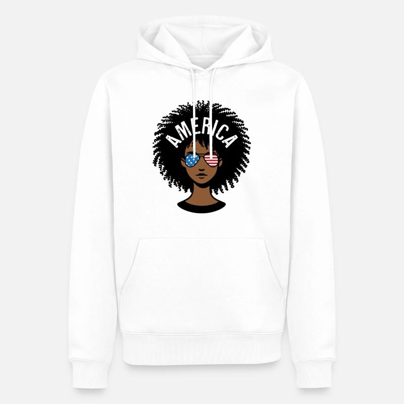 Amérique Afro - Sweat à capuche Premium bio Homme - blanc