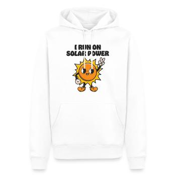 Je fonctionne à l’énergie solaire - Sweat à capuche Premium bio Homme - blanc - Devant - Nico (187cm)