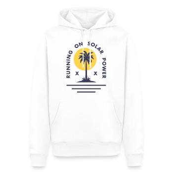 Fonctionner à l’énergie solaire - Sweat à capuche Premium bio Homme - blanc - Devant - Nico (187cm)