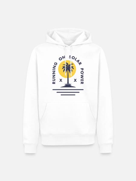 Running on Solar Power - Men’s Premium Organic Hoodie - white