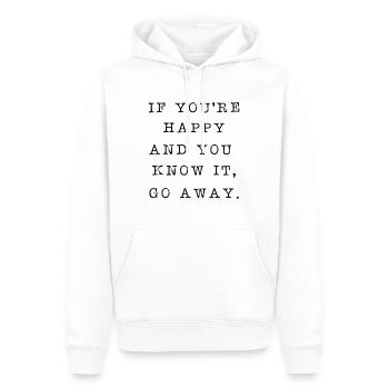 Wenn du glücklich bist und weißt, dass es verschwindet - Männer Premium Bio Hoodie - Weiß - Vorne - Nico (187cm)